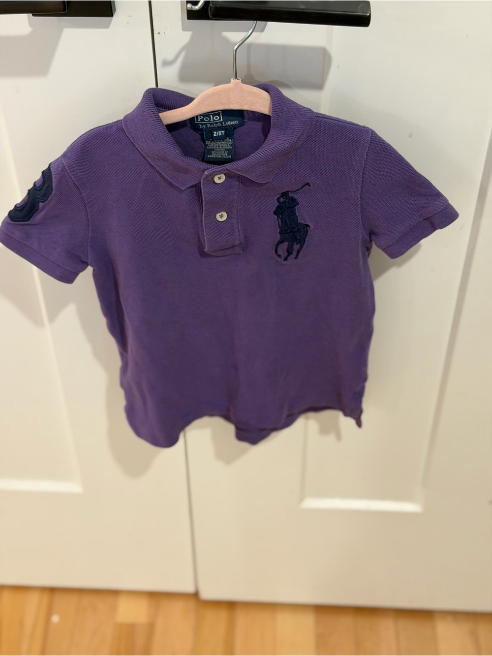 Ralph Lauren Kids Purple Polo Shirt with Navy Pony